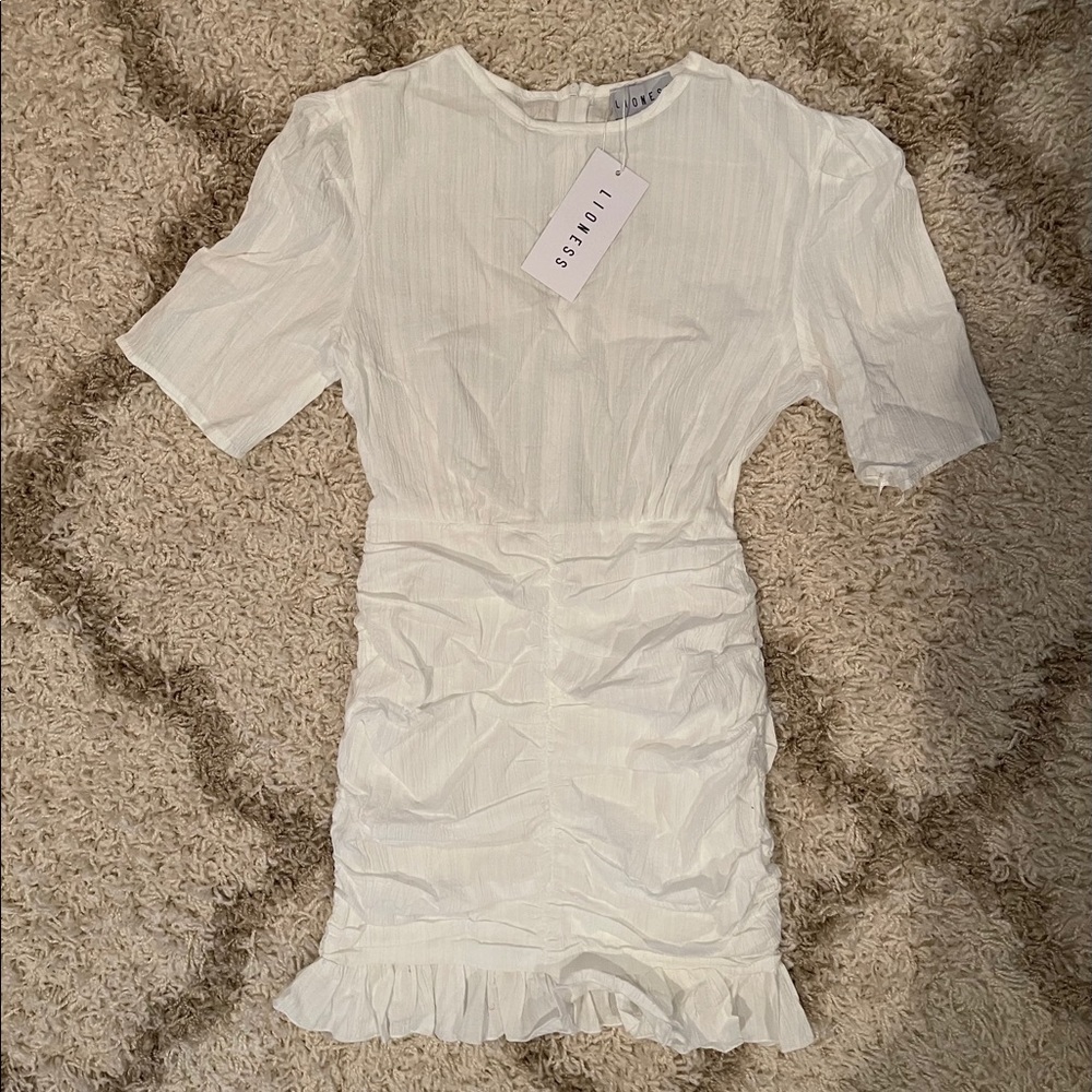Lioness White Ruched Dress